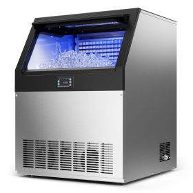 Commercial Ice Maker Machine with Pump, 265 lbs/24h with 85 lbs Storage Capacity, Built-in/Freestanding/Under Counter