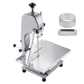 Commercial Electric Meat Bandsaw, 1500W Bone Sawing Machine with 12.4" x 18.1" Workbench, 0-4.3" Cutting Thickness, 7 Extra Replacement Blades